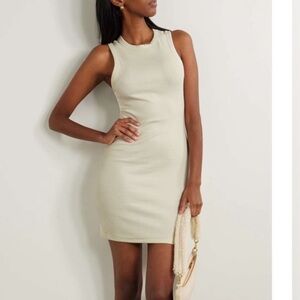 Skims Sleeveless ribbed Cream Dress Bone